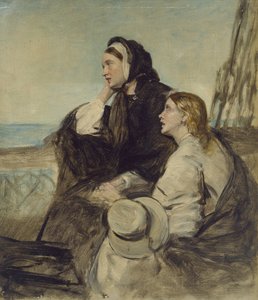 Two Women Seated on Deck by Thomas Alexander Ferguson Graham